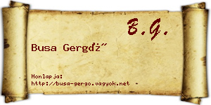 Busa Gergő névjegykártya