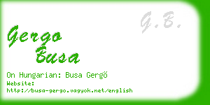 gergo busa business card